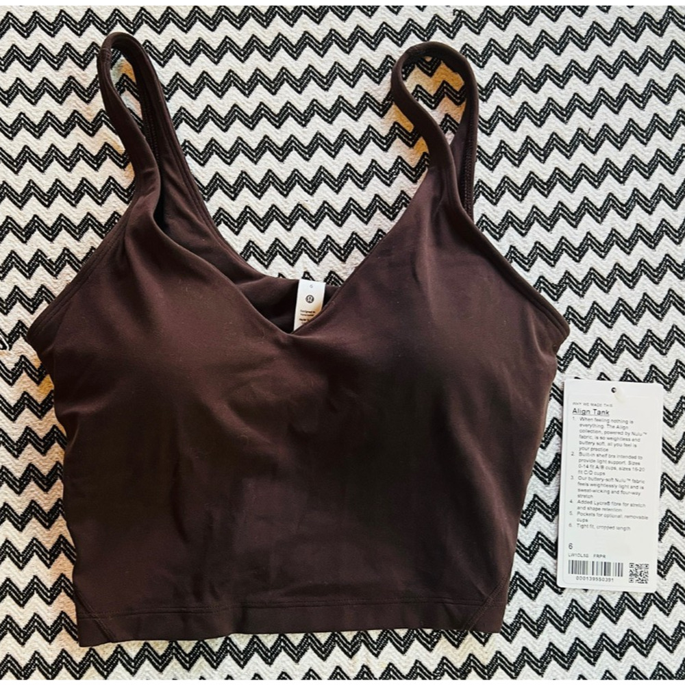 NEW lululemon Align Tank Built in Bra FRENCH PRESS FRPR OG Thin Straps Size 6